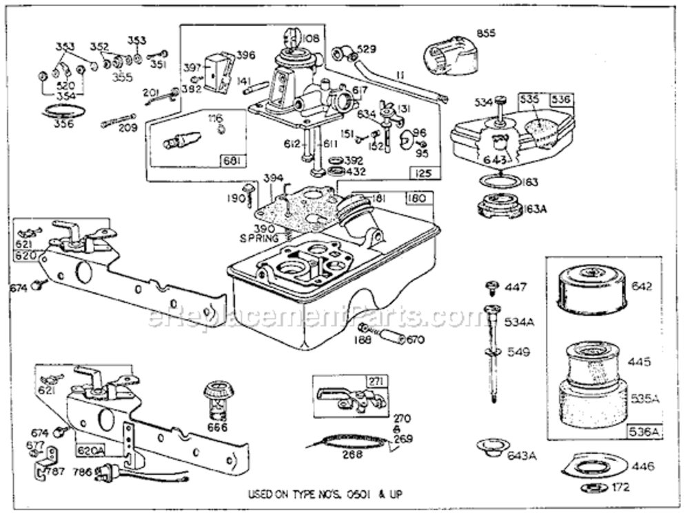 Page D Diagram and Parts List for 92900  Briggs and Stratton Engine